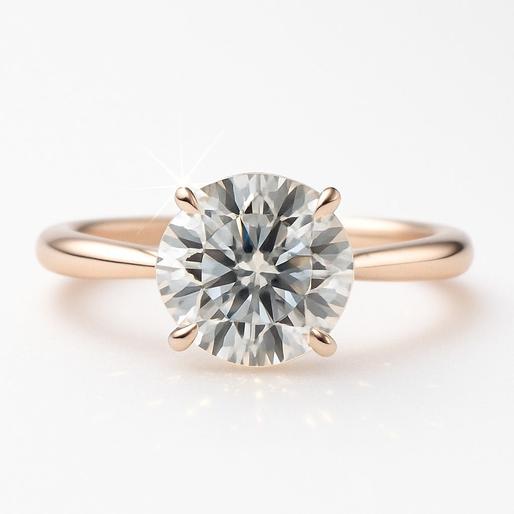 3 Carat Lab-Grown Round Solitaire Engagement Ring