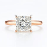 3 Carat Lab-Grown Solitaire Engagement Ring in 18k White Gold – Princess Cut Diamond