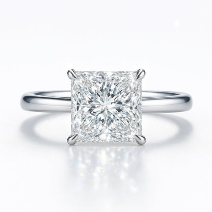 3 Carat Lab-Grown Solitaire Engagement Ring in 18k White Gold – Princess Cut Diamond