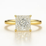 3 Carat Lab-Grown Solitaire Engagement Ring in 18k White Gold – Princess Cut Diamond