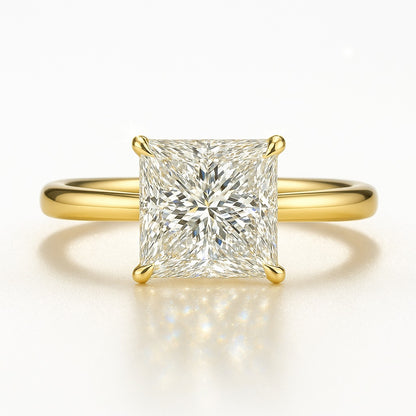 3 Carat Lab-Grown Solitaire Engagement Ring in 18k White Gold – Princess Cut Diamond