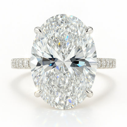 3 Carat Oval Lab-grown Diamond Band Engagement Ring