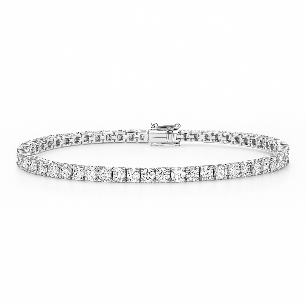 3ct Lab-Grown Diamond Tennis Bracelet in White Gold