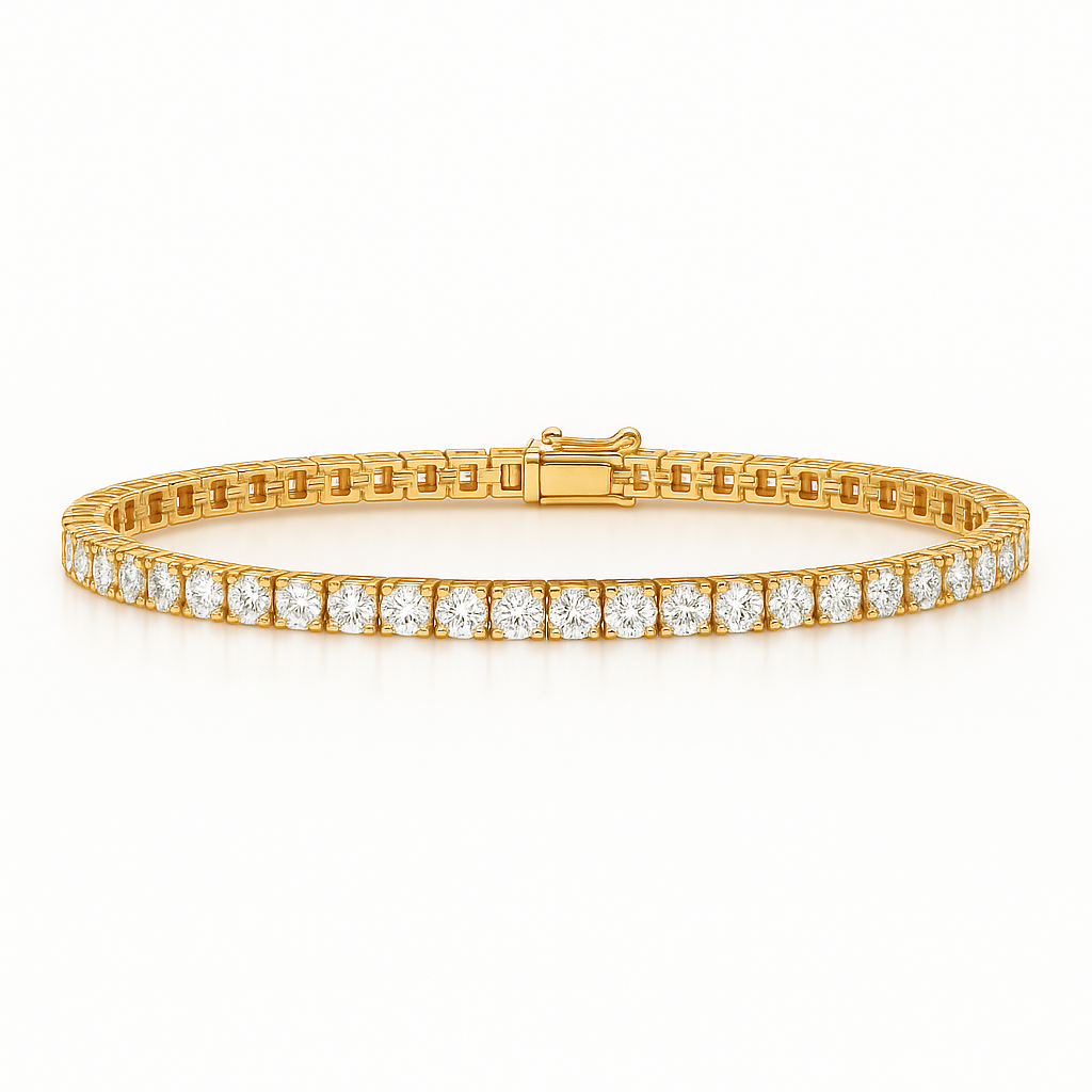 3ct Lab-Grown Diamond Tennis Bracelet - 18k Yellow Gold