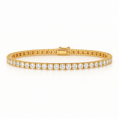 3ct Lab-Grown Diamond Tennis Bracelet - 18k Yellow Gold