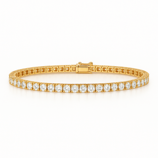 3ct Lab-Grown Diamond Tennis Bracelet - 18k Yellow Gold