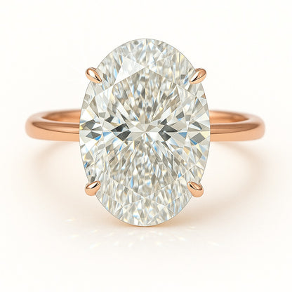 4.5 Carat Lab-Grown Oval Solitaire Engagement Ring