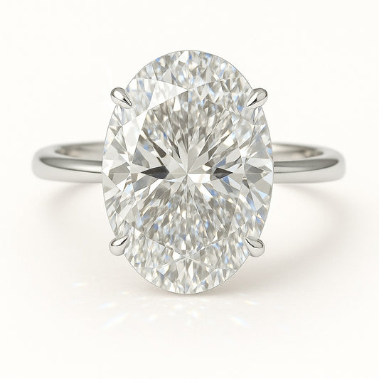 4.5 Carat Lab-Grown Oval Solitaire Engagement Ring