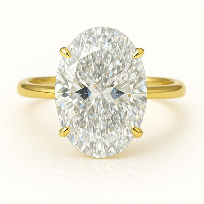 4.5 Carat Lab-Grown Oval Solitaire Engagement Ring