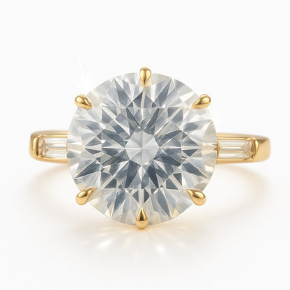 4.5 Carat Lab-Grown Trilogy Engagement Ring – Round Brilliant Diamond