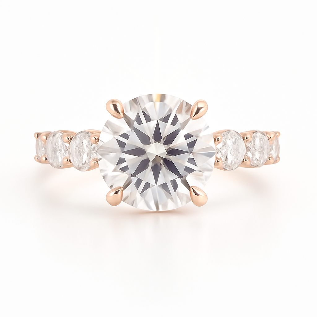 4 Carat Lab-Grown Diamond Band Engagement Ring – Round Brilliant Cut