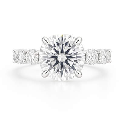 4 Carat Lab-Grown Diamond Band Engagement Ring – Round Brilliant Cut