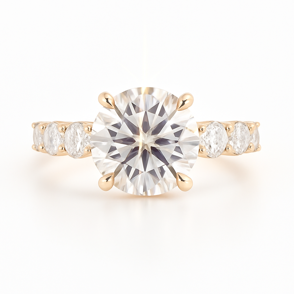 4 Carat Lab-Grown Diamond Band Engagement Ring – Round Brilliant Cut