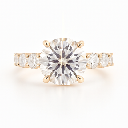 4 Carat Lab-Grown Diamond Band Engagement Ring – Round Brilliant Cut