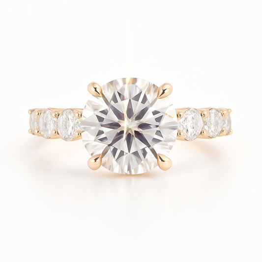 4 Carat Lab-Grown Diamond Band Engagement Ring – Round Brilliant Cut