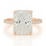 4 Carat Lab-Grown Diamond Band Engagement Ring in 18k White Gold – Radiant Cut