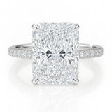 4 Carat Lab-Grown Diamond Band Engagement Ring in 18k White Gold – Radiant Cut