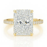 4 Carat Lab-Grown Diamond Band Engagement Ring in 18k White Gold – Radiant Cut