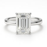 4 Carat Lab-Grown Emerald Cut Diamond Solitaire Engagement Ring - 18k Yellow Gold