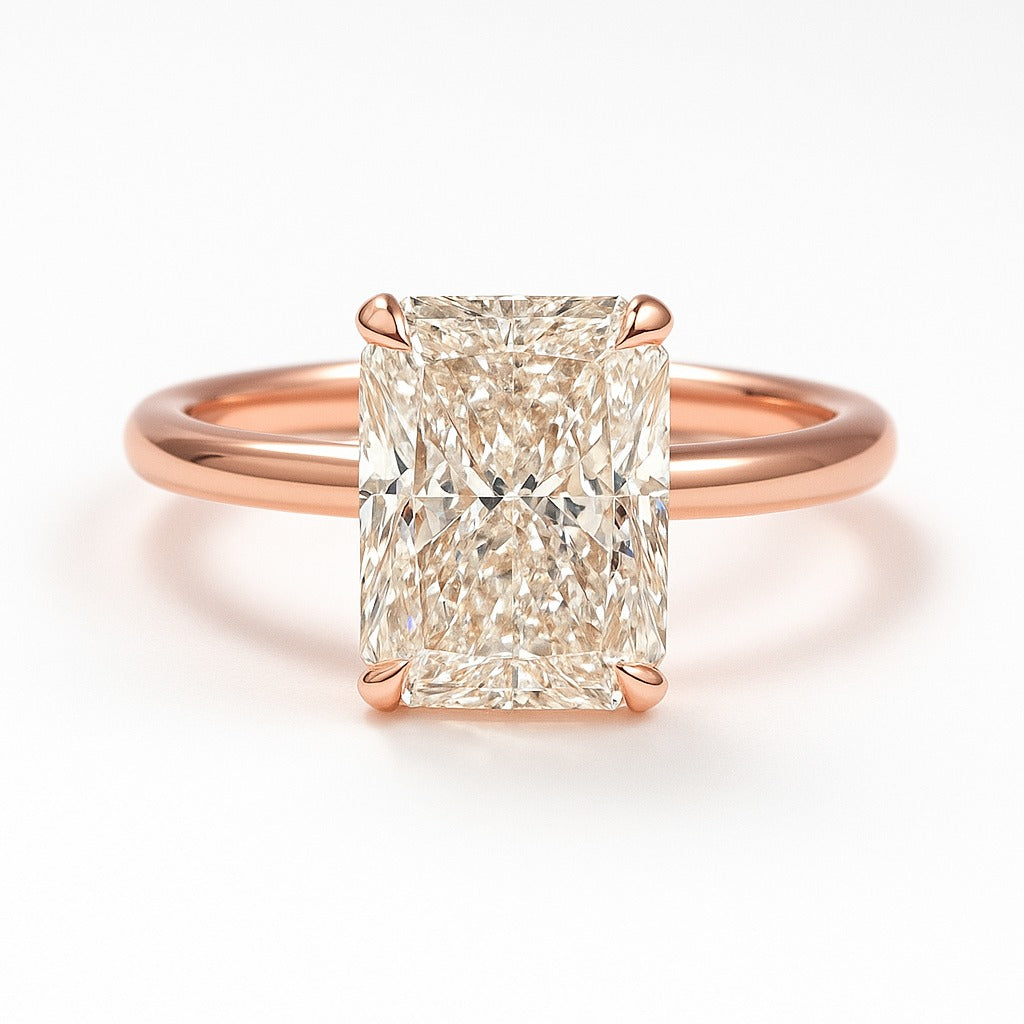 4 Carat Lab-Grown Radiant Diamond Solitaire Engagement Ring