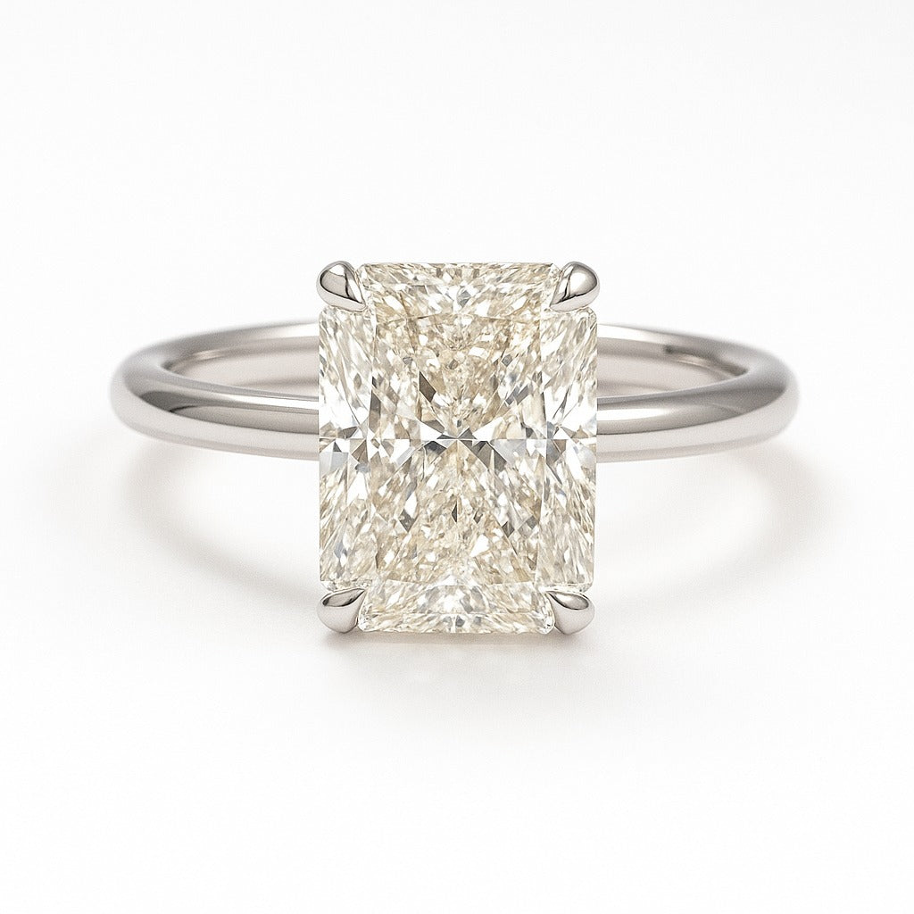 4 Carat Lab-Grown Radiant Diamond Solitaire Engagement Ring