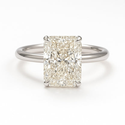 4 Carat Lab-Grown Radiant Diamond Solitaire Engagement Ring