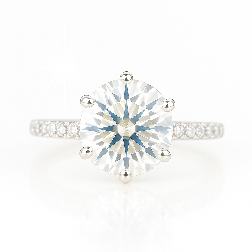 4 Carat Lab-Grown Solitaire Engagement Ring – Round Brilliant Diamond