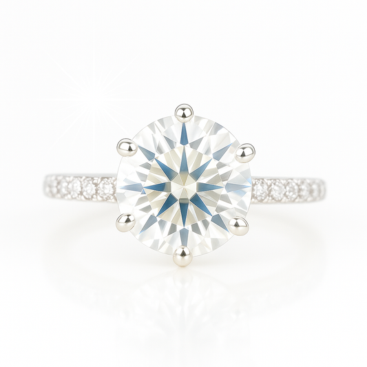 4 Carat Lab-Grown Solitaire Engagement Ring – Round Brilliant Diamond