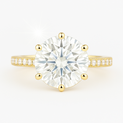 4 Carat Lab-Grown Solitaire Engagement Ring – Round Brilliant Diamond