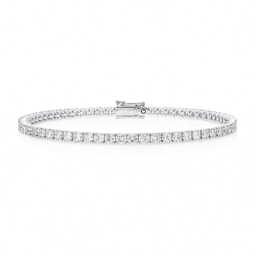 4ct Lab-Grown Diamond Tennis Bracelet in 18k White Gold