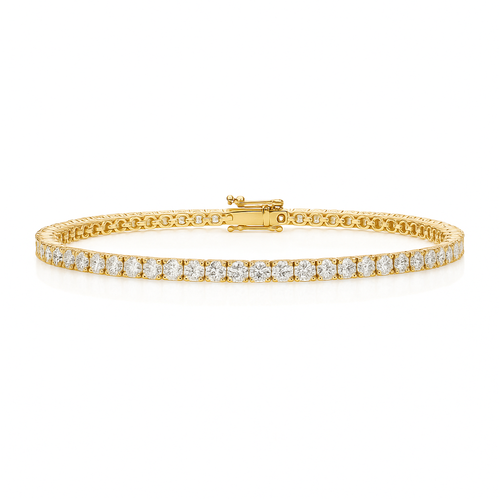 4ct Lab-Grown Diamond Tennis Bracelet in 18K Yellow Gold