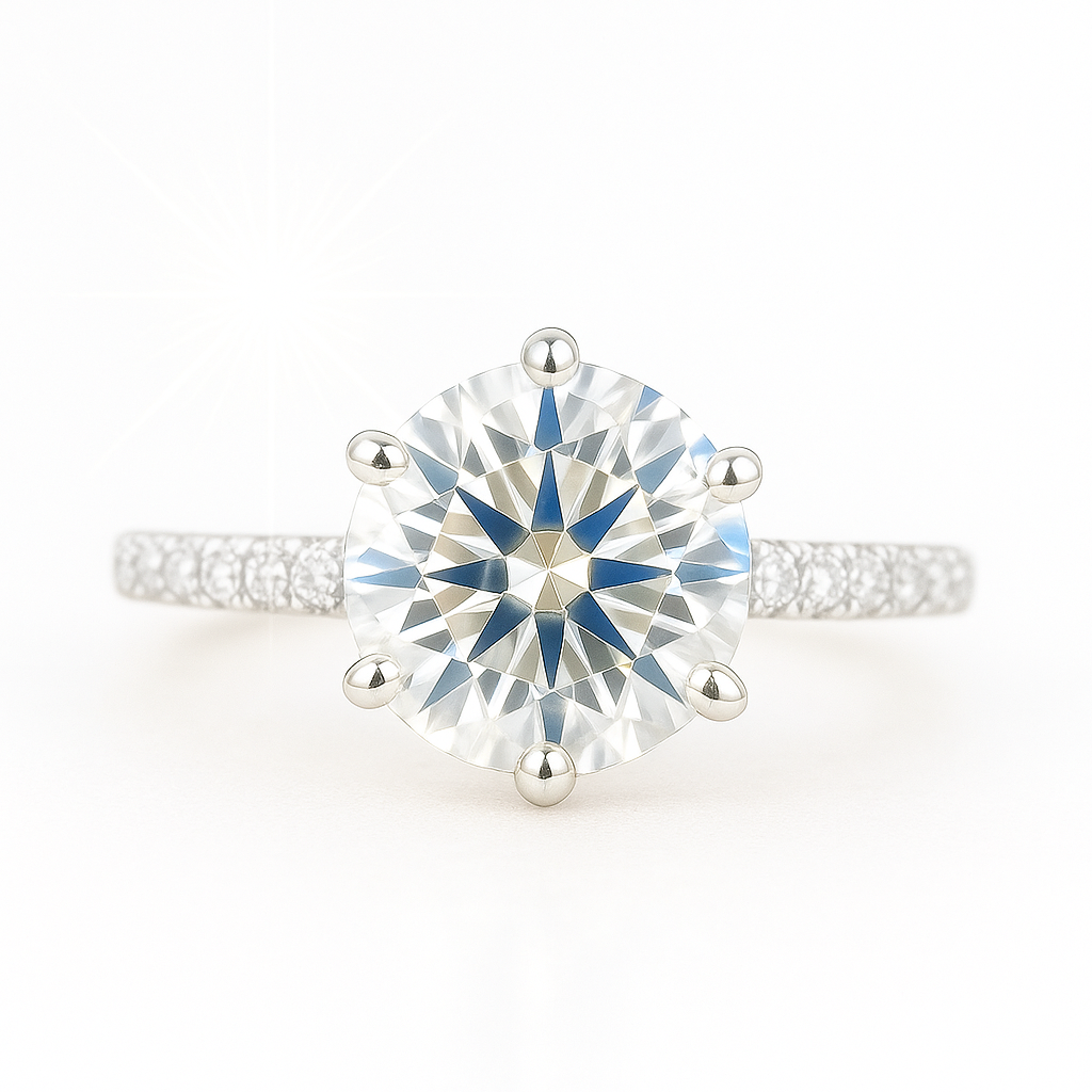 5 Carat Lab-Grown Diamond Band Engagement Ring – Round Brilliant Cut