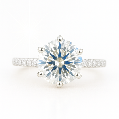 5 Carat Lab-Grown Diamond Band Engagement Ring – Round Brilliant Cut