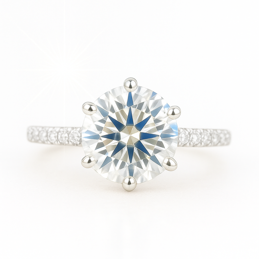 5 Carat Lab-Grown Diamond Band Engagement Ring – Round Brilliant Cut