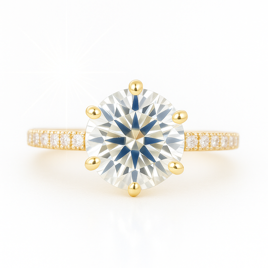 5 Carat Lab-Grown Diamond Band Engagement Ring – Round Brilliant Cut