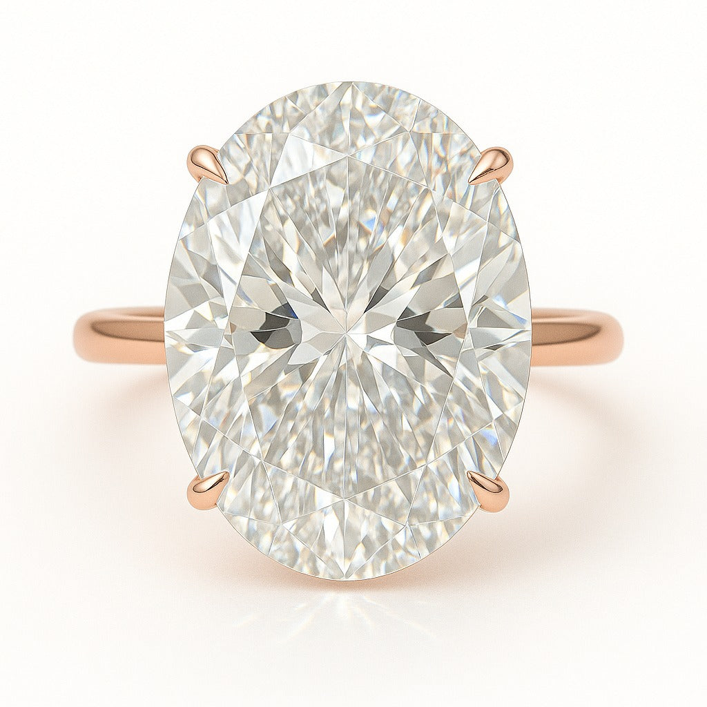 5 Carat Oval Lab-Grown Diamond Solitaire Engagement Ring