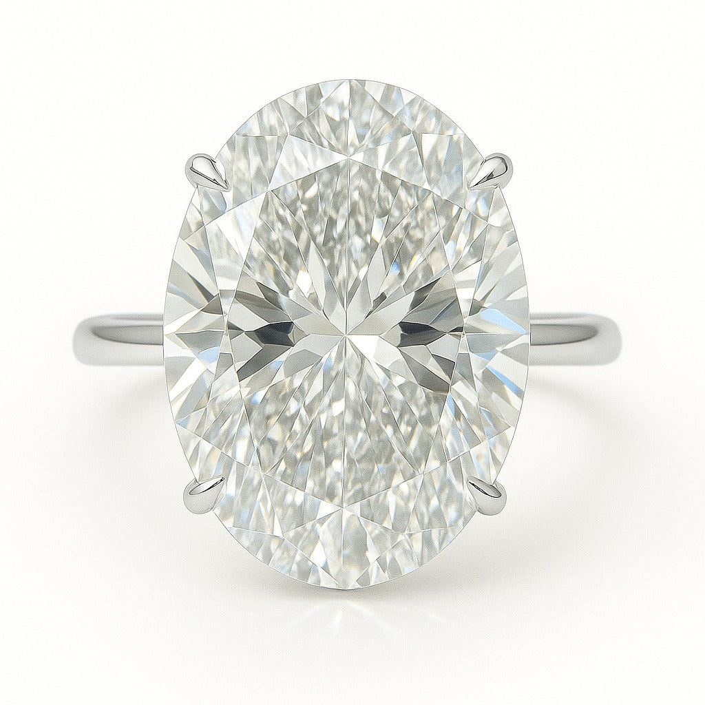 5 Carat Oval Lab-Grown Diamond Solitaire Engagement Ring