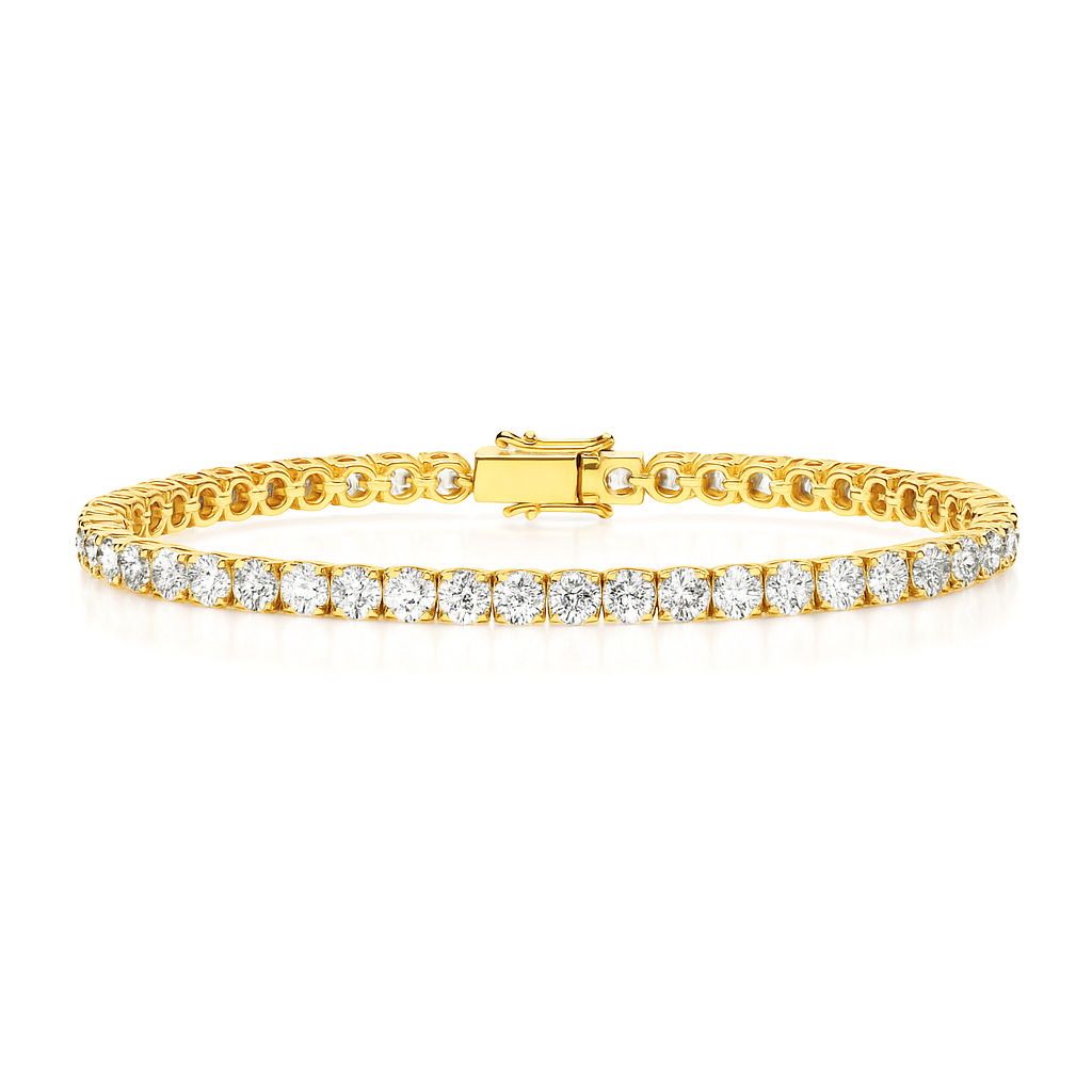 5ct Lab-Grown Diamond Tennis Bracelet – Yellow Gold