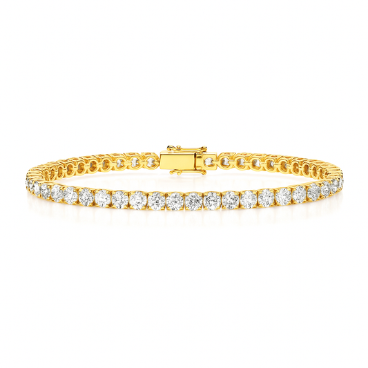 5ct Lab-Grown Diamond Tennis Bracelet – Yellow Gold