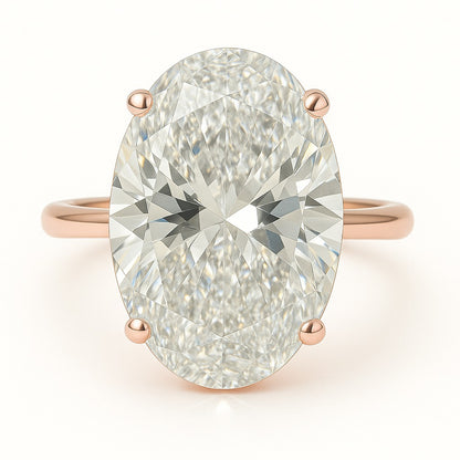 6 Carat Oval Lab-Grown Diamond Solitaire Engagement Ring