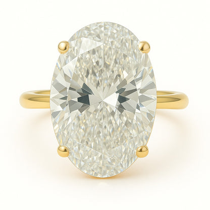 6 Carat Oval Lab-Grown Diamond Solitaire Engagement Ring