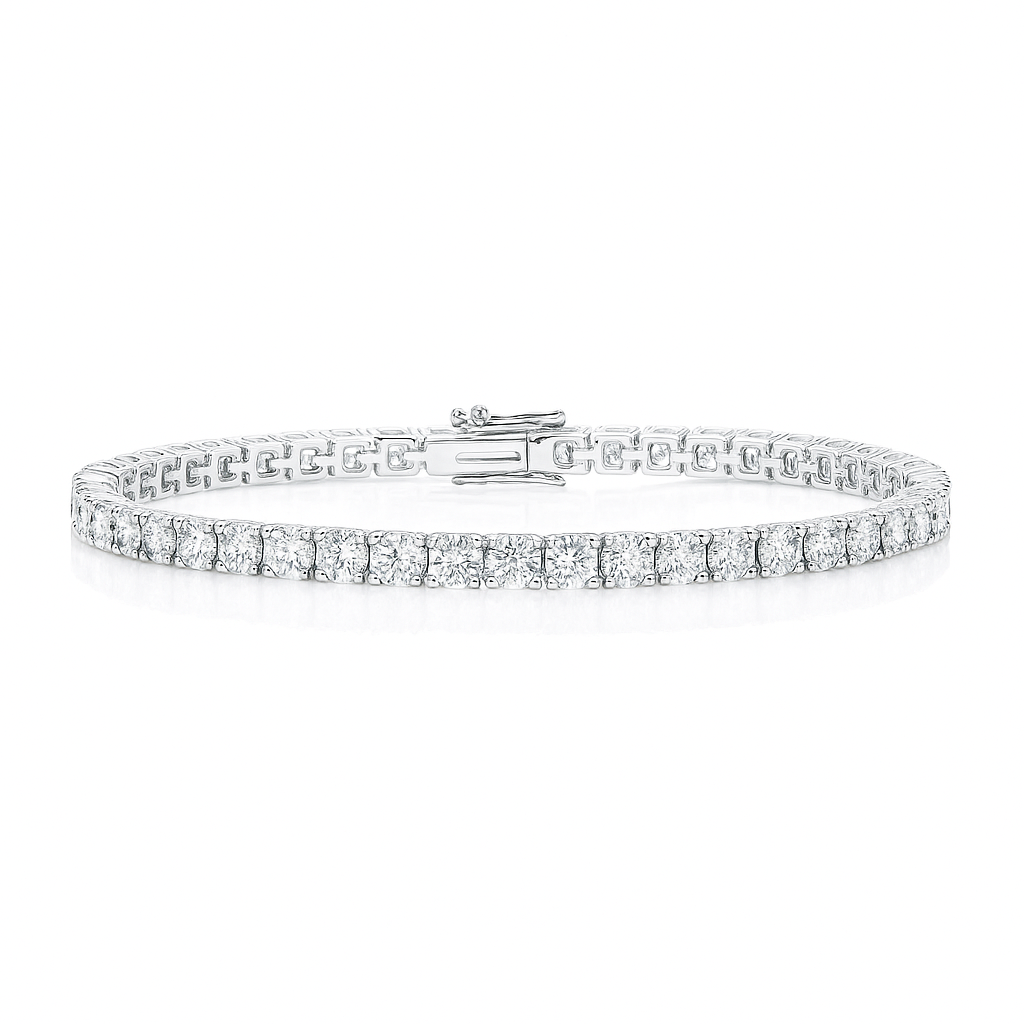 6ct Lab-Grown Diamond Tennis Bracelet — 18K White Gold