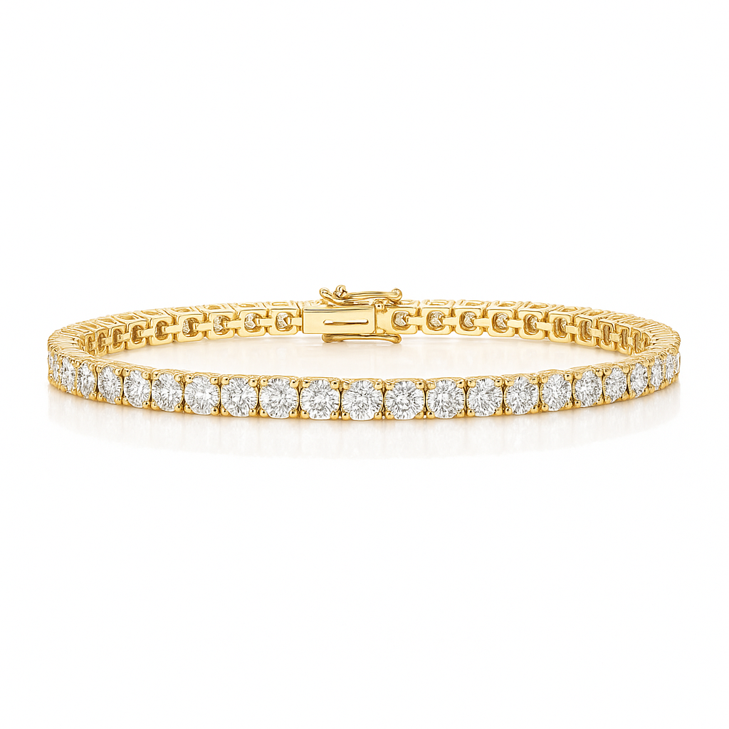 6ct Lab-Grown Diamond Tennis Bracelet – 18k Yellow Gold