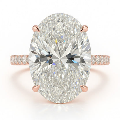 7 Carat Lab-Grown Diamond Band Engagement Ring – Oval Cut