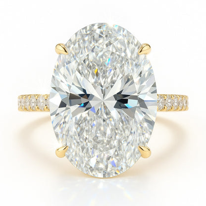 7 Carat Lab-Grown Diamond Band Engagement Ring – Oval Cut