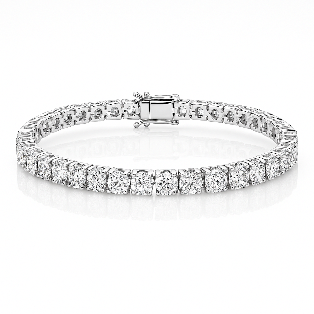 8ct Lab-Grown Diamond Tennis Bracelet in 18K White Gold