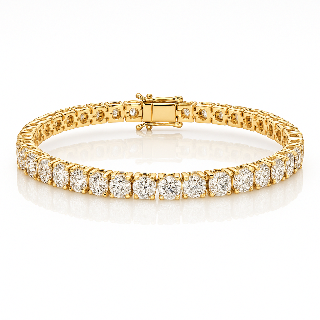 8ct Lab-Grown Diamond Tennis Bracelet — Yellow Gold