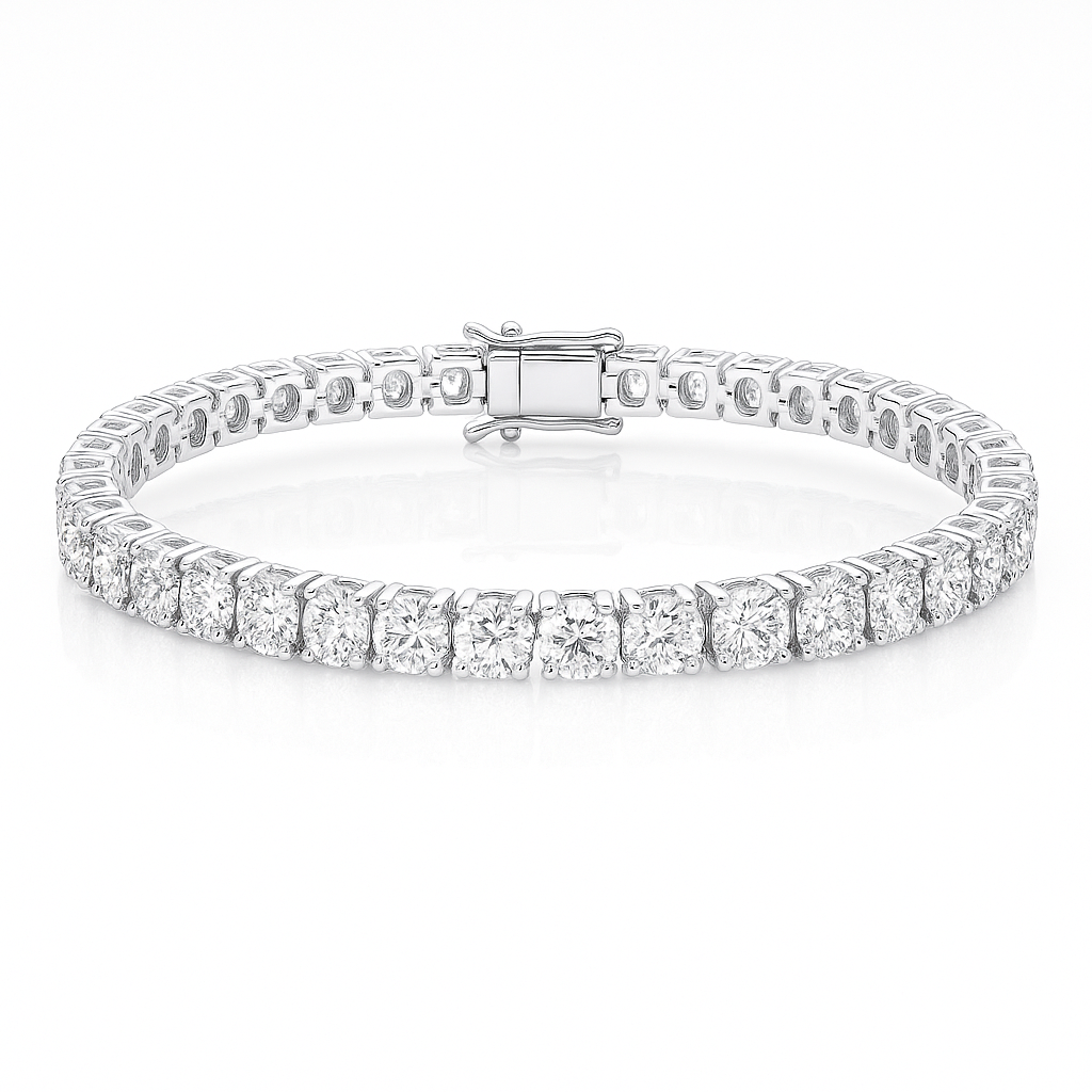 9ct Lab-Grown Diamond Tennis Bracelet — White Gold