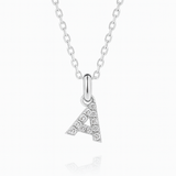 0.13ct - A Letter Pendant - White Gold