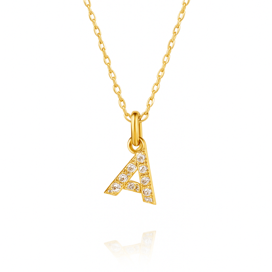 0.13ct - A Letter Pendant – 18k Yellow Gold